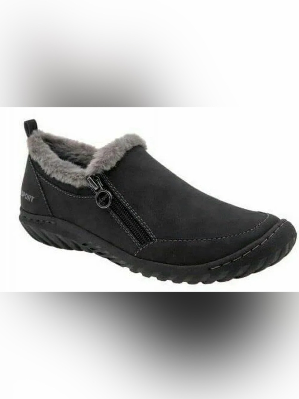 JSport by Jambu Womens Elenor Memory Foam Slip-On Sneakers Black 8 Medium